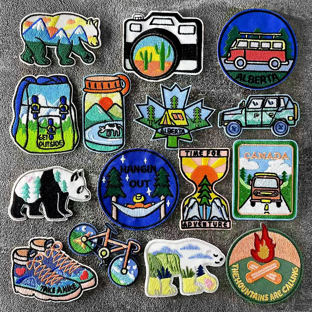 Outdoor Sport Iron on Patches Clothe Embroidery Applique Sewing Supplies Decorative Patch for Clothing Sticker Beer Canada