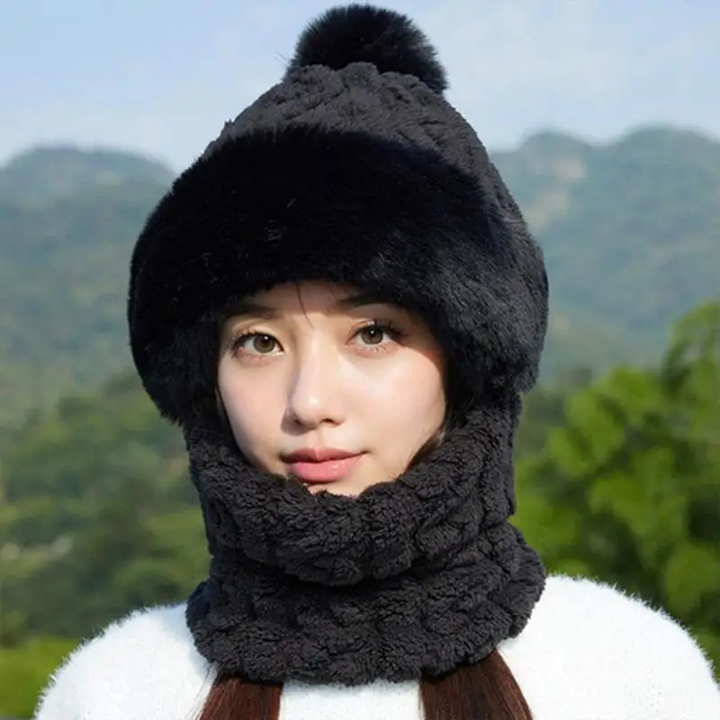 USB Heated Hats USB heating scarf with plush ear protection Winter Neck Warmer Earflap Women Windproof Hat Beanie Hat for Winter