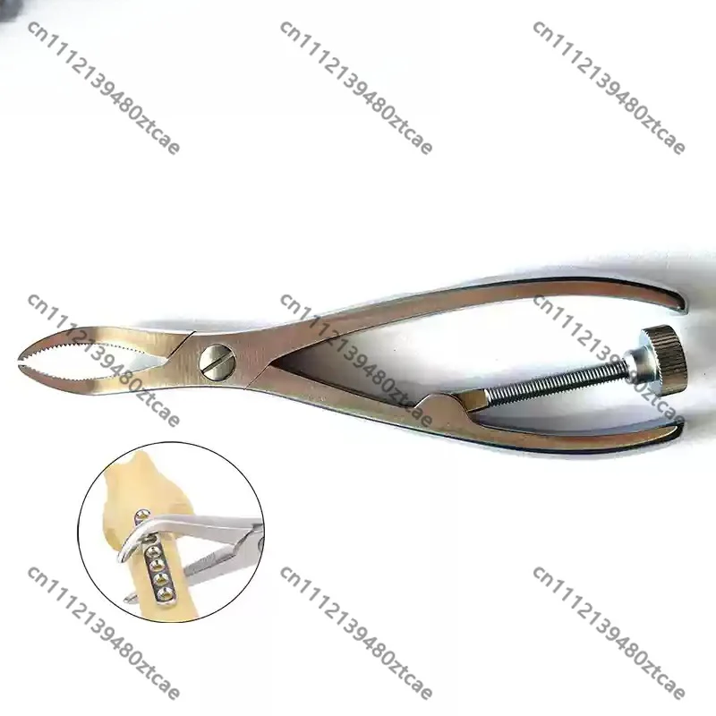 Toothed Reduction Forceps, Bone Holding Forceps, For Bone Plate Fixation, Pet Animal Orthopedic Surgical Instrument for Vet