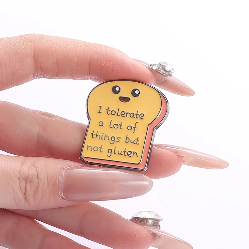 أنا أتسامح الكثير من الأشياء ولكن لا الغلوتين المينا دبوس الكرتون نخب بروش معدني شارة التلبيب اكسسوارات مجوهرات هدية للأصدقاء #6
