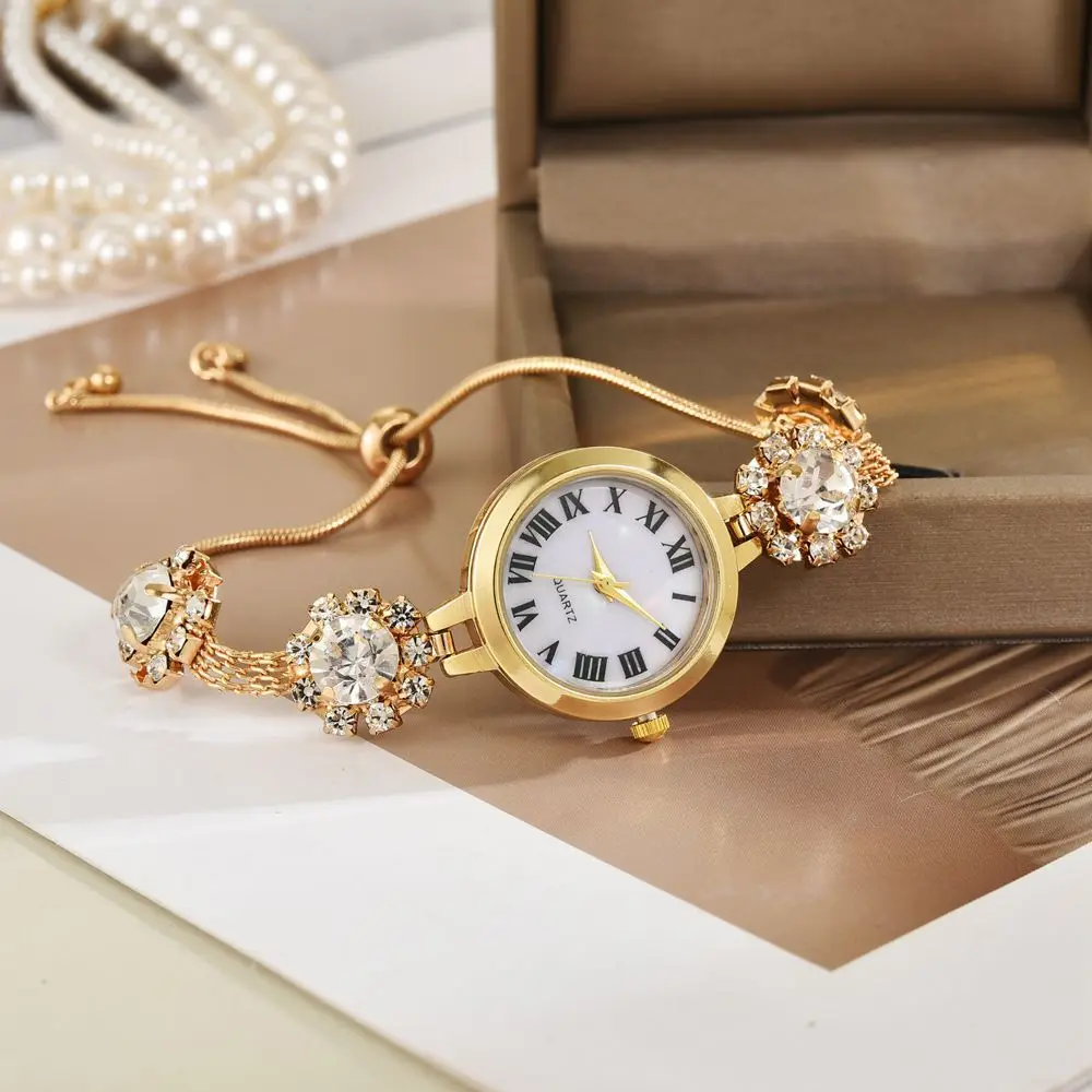 

Регулируемый модный встроенный красочный кварцевый женский браслет для часов, простой дизайн с застежкой на шнурке, ручная цепочка