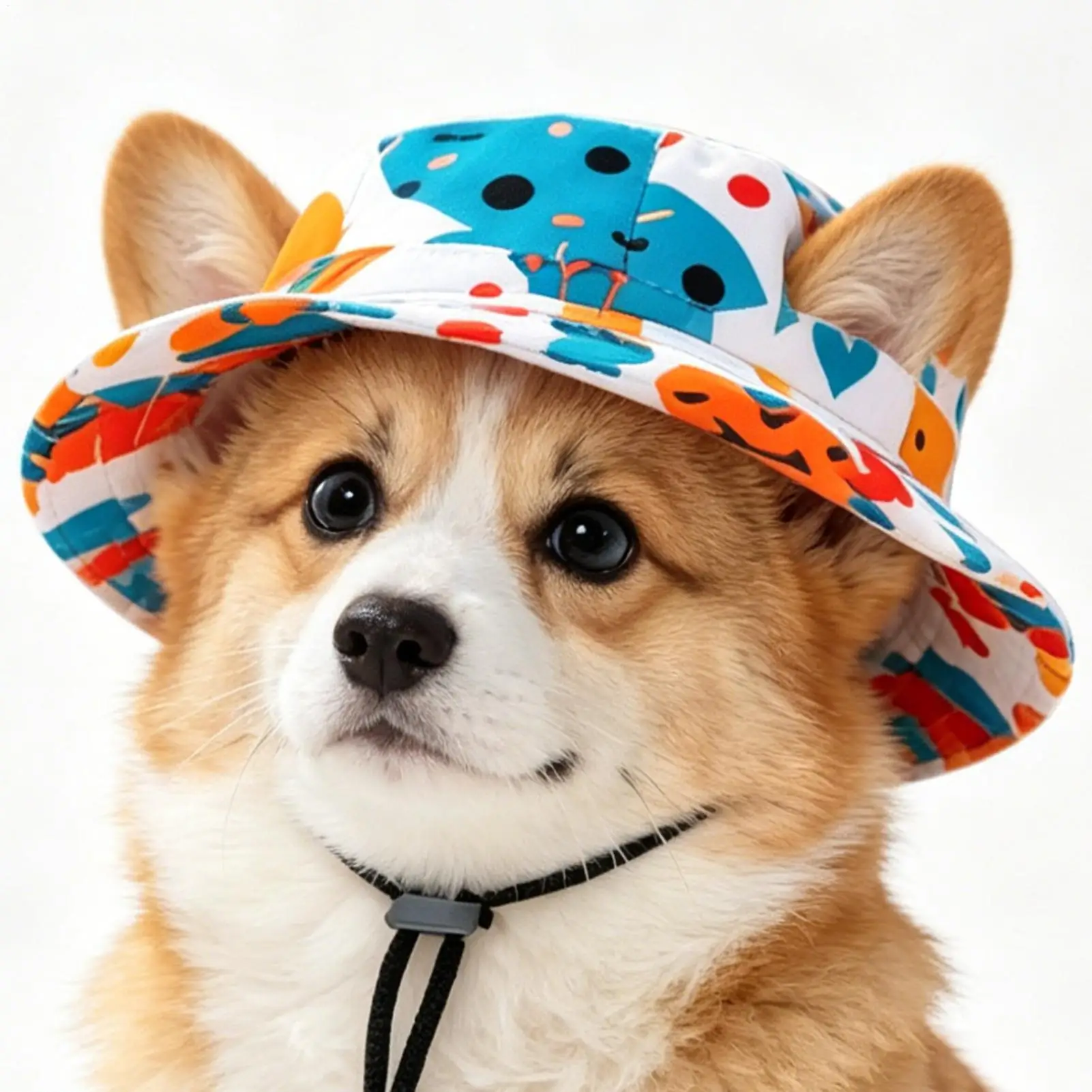 Pet Sun Hat for Cats Sunlight Blocking Round Brim with Ear Holes Dog Cat Sun Protection Hat for Outings Photography Sports