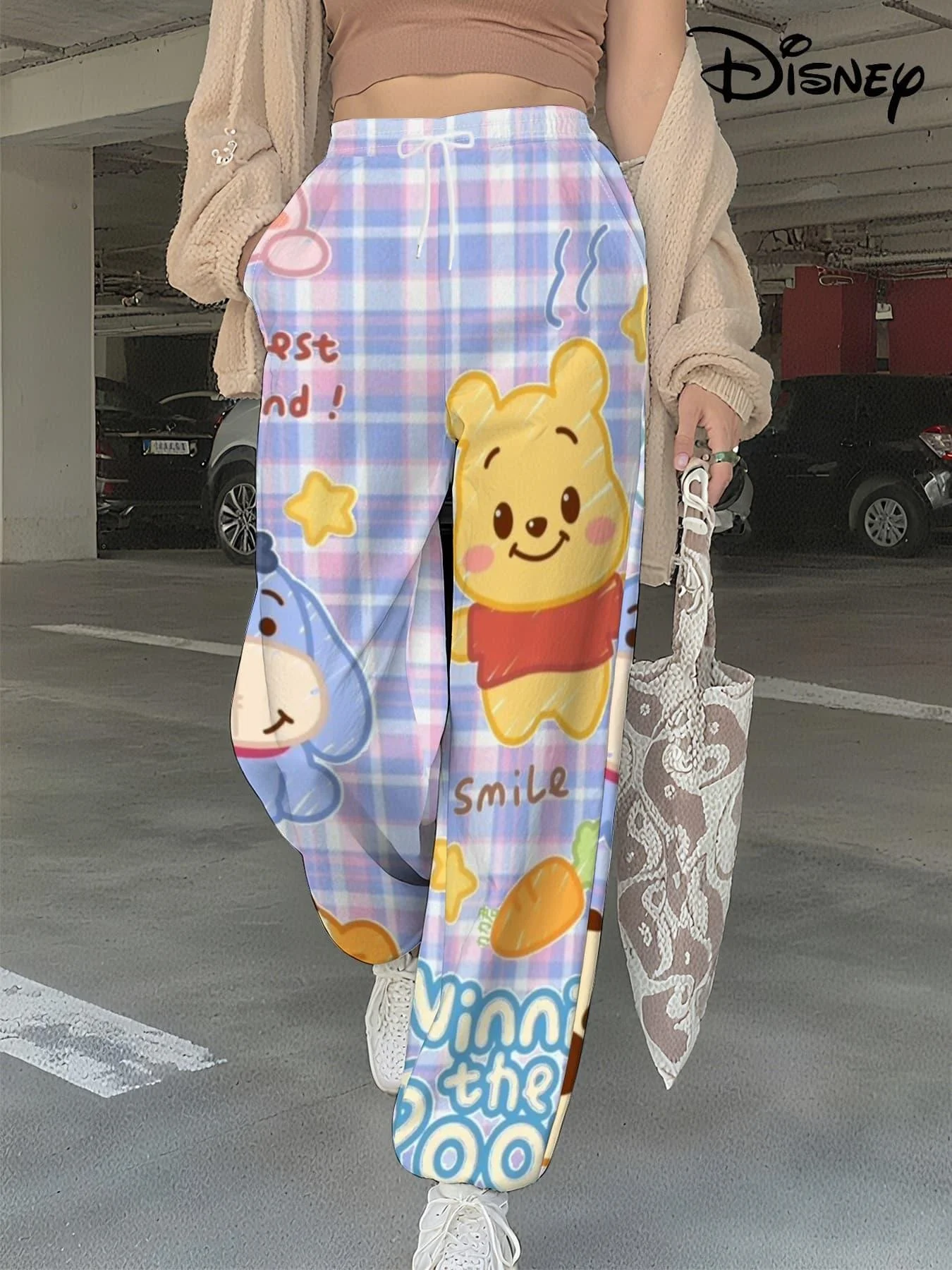 Disney Animated Cartoon Sweet Cool Trendy Women's Explosive Street Spring and Autumn Style Ankle Pants Oversized Women's Adult