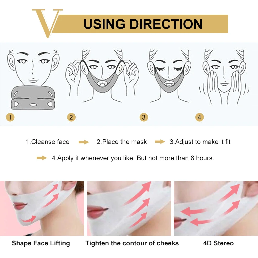 1pcs 4D Reduce Double Chin Tape Neck Firming Shape Mask Face Lift Slimming Mask V Line Chin Up Patch