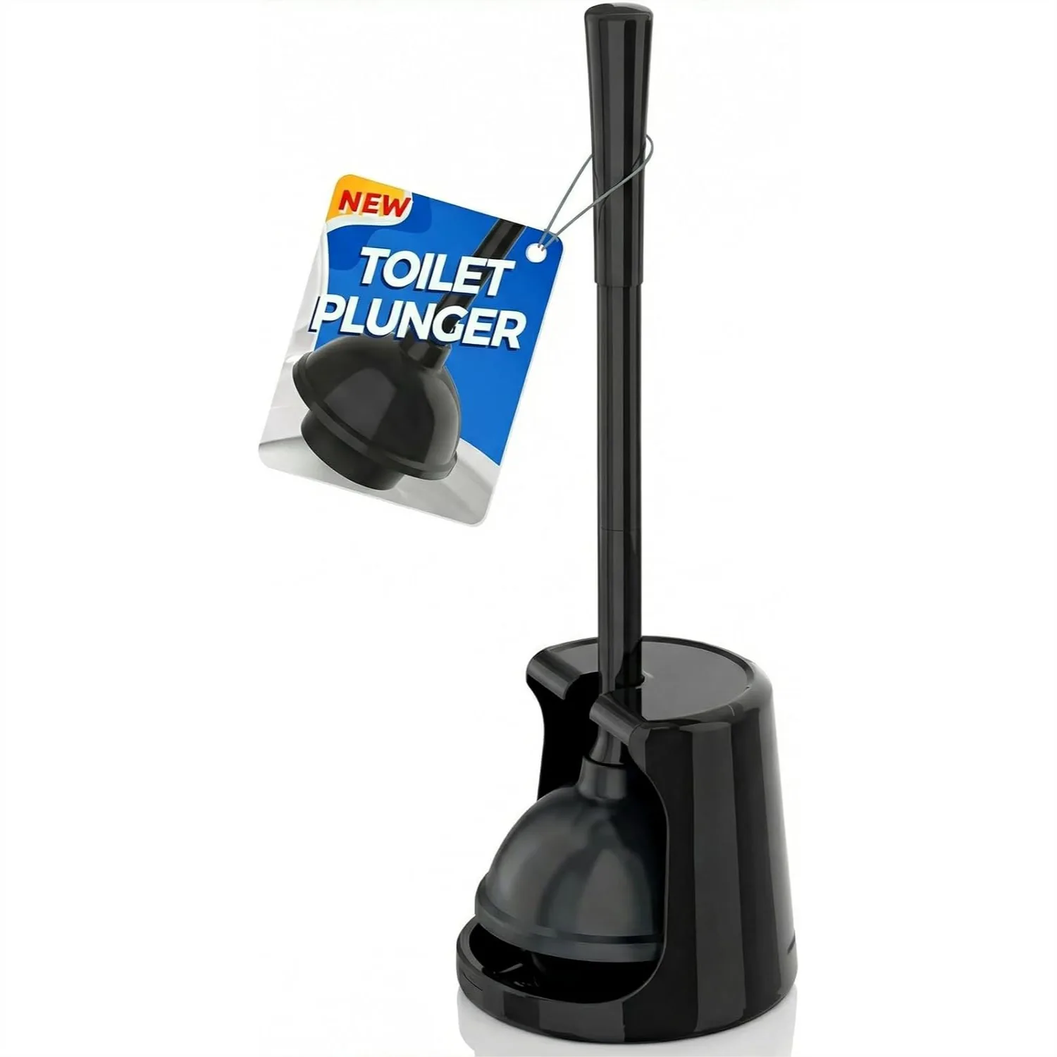 

Toilet Plunger with Holder for Heavy Duty 5.3-Inch Drain, Powerful Plunger and Holder Combo for Bathroom Cleaning