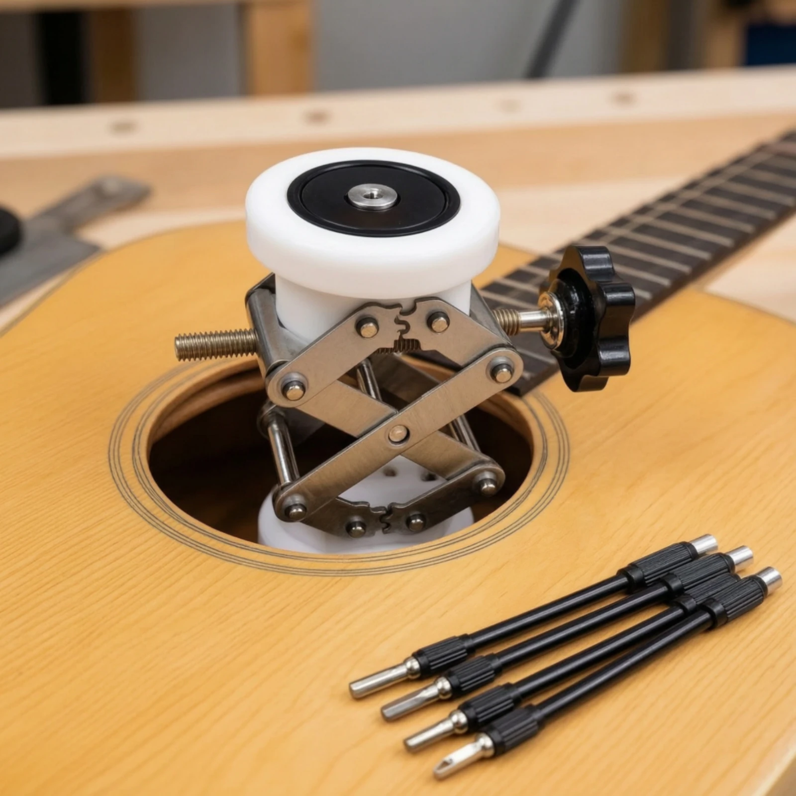 Guitar Repair Jack with Magnetic Components Metal Acoustic Guitar Repair Jack Sturdy Long-Lasting for Luthiers, Luthier Workshop