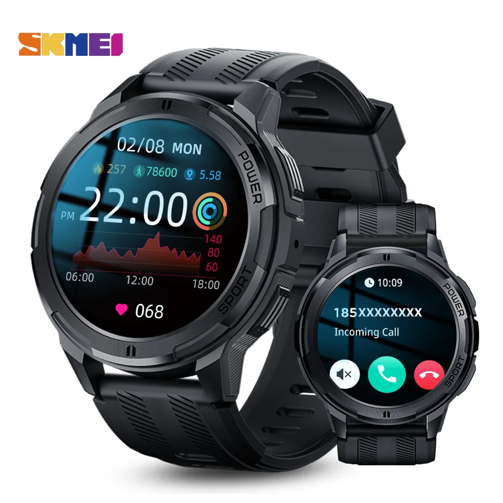 SKMEI montres étanches Fitness sport montres intelligentes 410mAh batterie calories podomètre Smartwatch 1.43 '' Reloj Inteligente