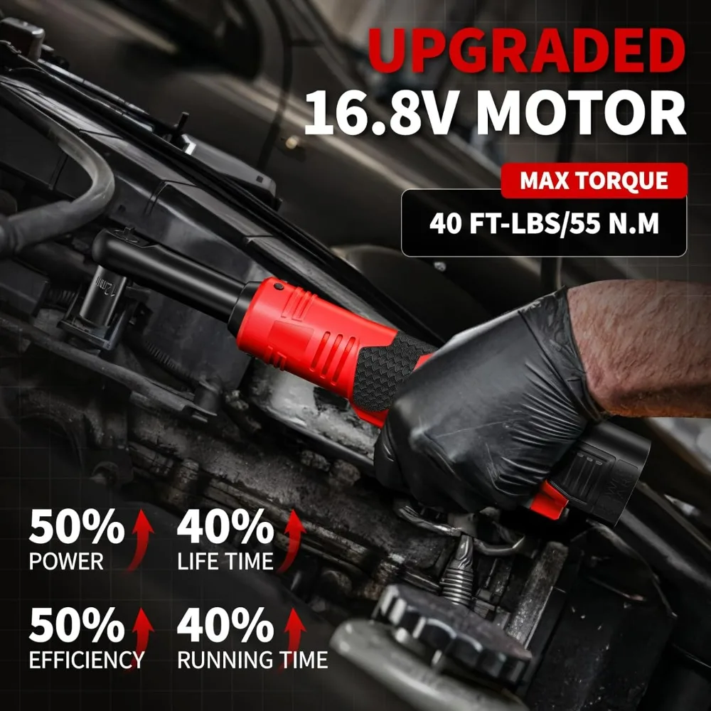 مجموعة مفاتيح ربط بسقاطة كهربائية، 40 قدمًا - رطل، 550 دورة في الدقيقة، مفتاح ربط بسقاطة لاسلكي 16.8 فولت 3/8 بوصة، مجموعة أدوات سقاطة طاقة متغيرة السرعة #3