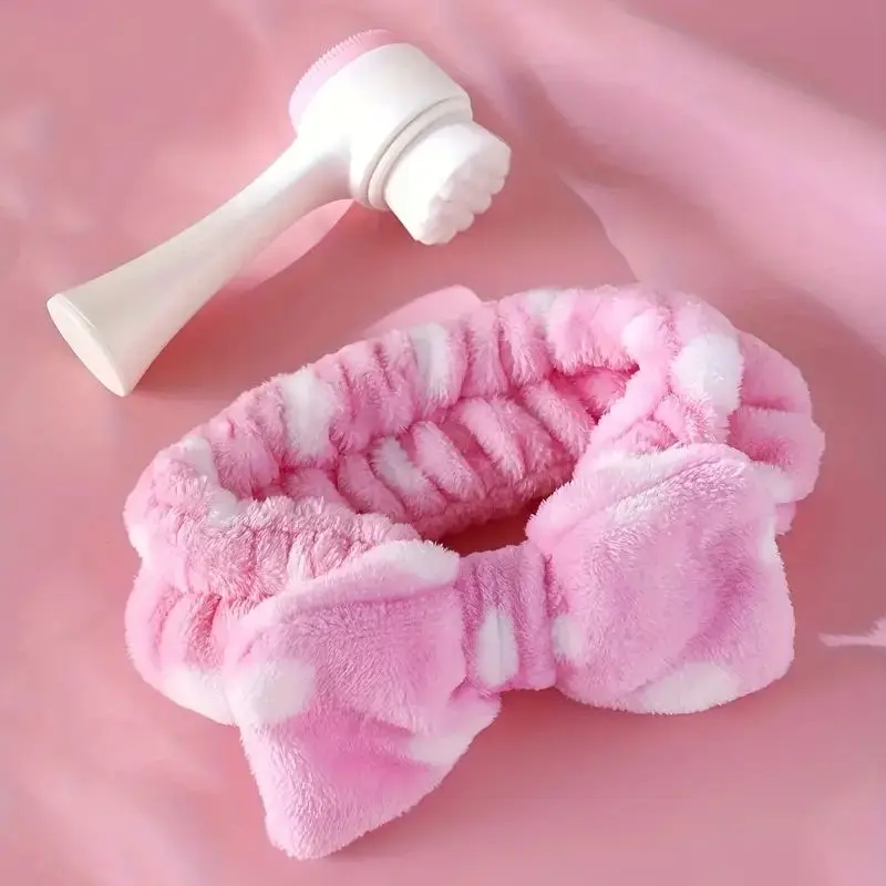 Face Wash Brush & Headband Set - Double Side Soft Bristles & Silicone Face Cleaning Brush Spa Headband For Face Skin Care - Gift