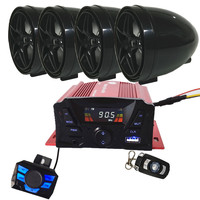 12V 4 Channel UTV ATV Golf Cart Motorcycle Weatherproof Bluetooth Speakers MP3 Music Player Sound Audio Stereo Amplifier System