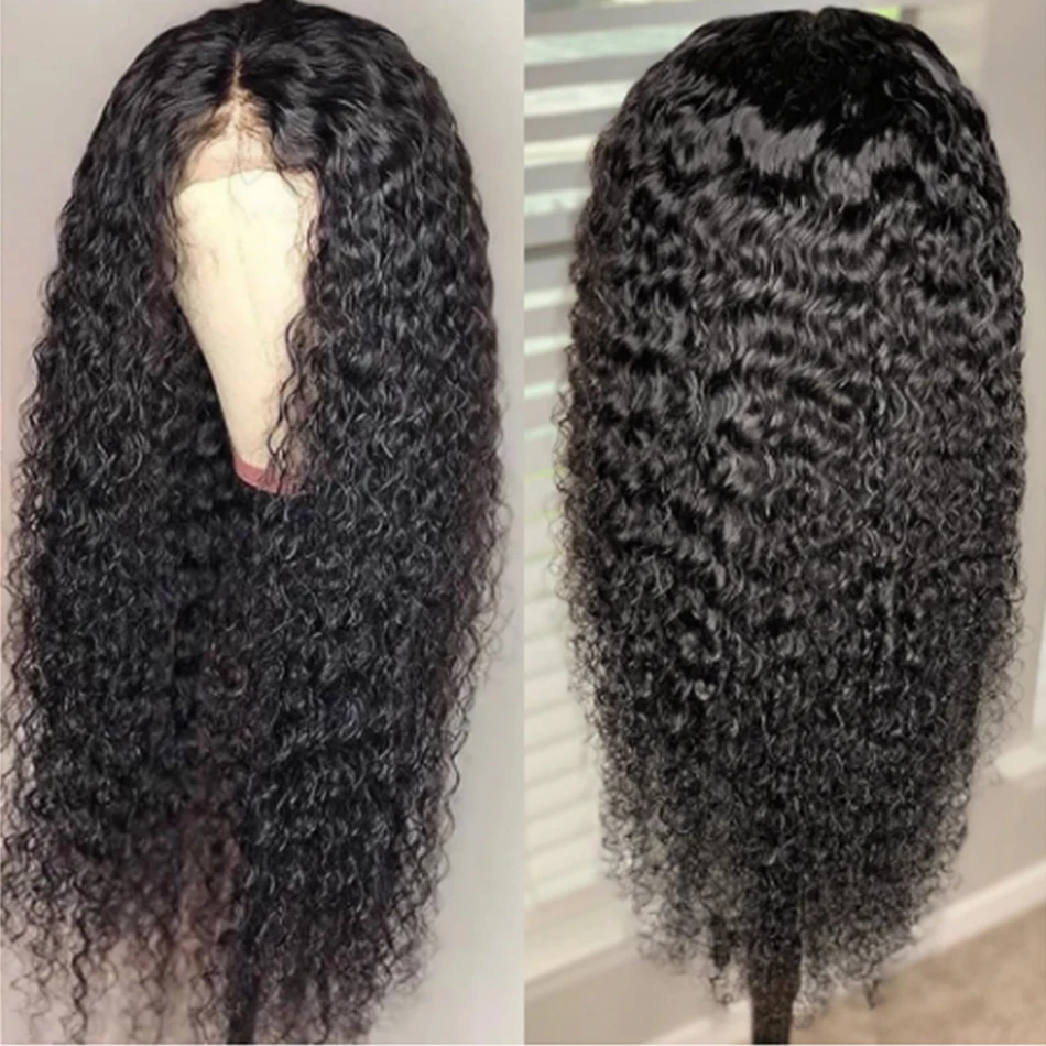 Kinky Curly 13X4 Lace Front Human Hair Pruiken Voor Vrouwen 30 Inch Indian Diep Krullend Kant Frontale Pruik Nat En Golvend Kant Sluiting Pruiken