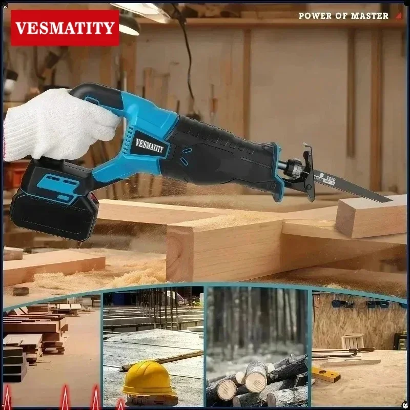 For Makita 18/20V Battery Pin BL Reciprocating Saw Reciprocating Saw Portable Cordless Power Tools With 4pcs Saw Blades