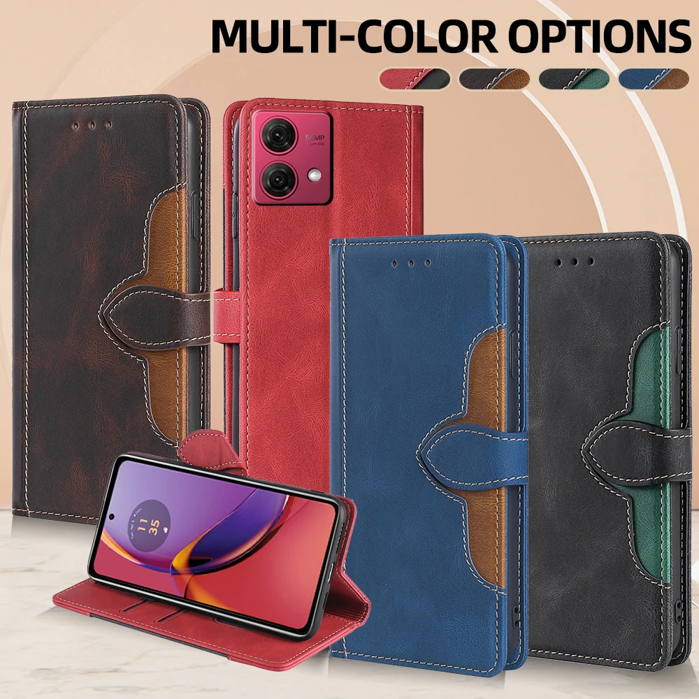GEFENIS Card Slots Wallet Case For Motorola G34 G24 G04 G84 G54 G14 Moto G73 G53Y G53 G23 G13 G72 G62 G52J Leather Cover For Mot