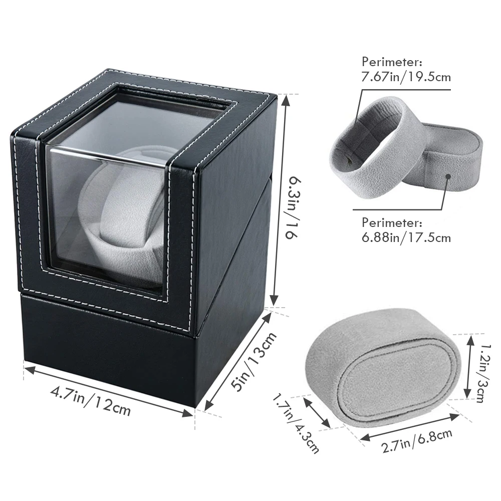 Single Watch Winder Automatic Rotation Leather Display Storage Display Box Case Gift