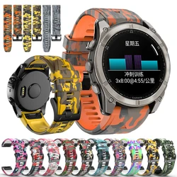 Quickfit Strap for Garmin Fenix 8 8X E 7 7XPro Watchband 22 26mm Printing Silicone Strap Enduro 3 2 Fenix 5 5X 6 6XPro 47mm 51mm