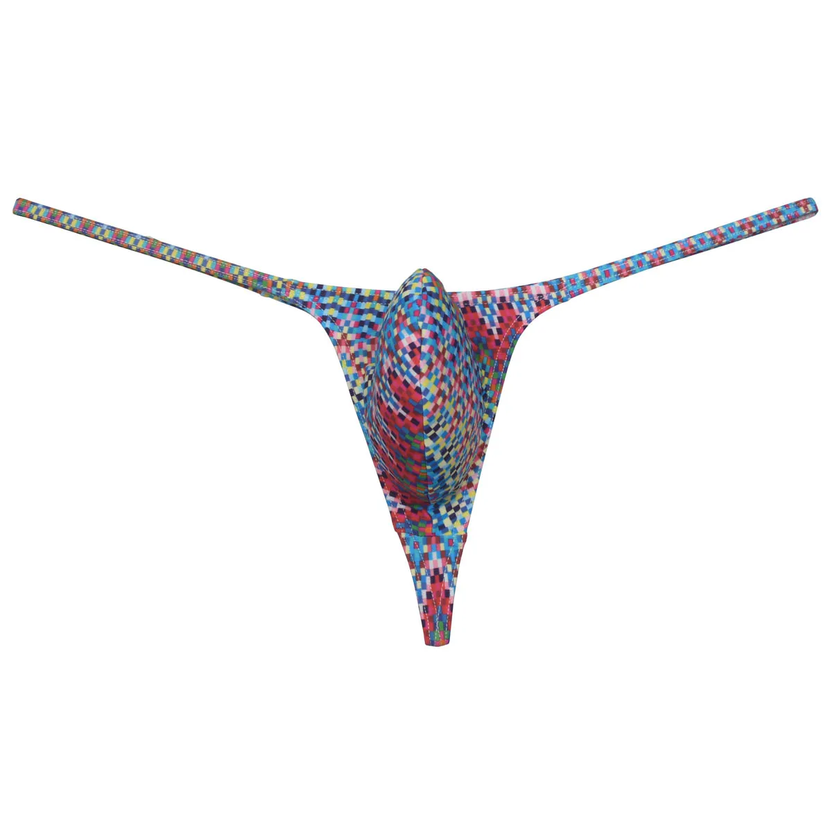 Men\'s Cheeky Bugle Pouch G-string Minimal Coverage Thongs Micro Ultrathin Tangas Print Low-waist Underwear Breathable Briefs
