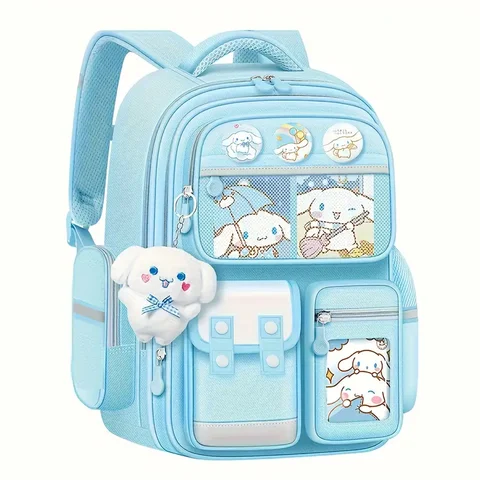 The Mesuca Kawaii Girls Backpack Cute Purple School Bag for Teens Aesthetic Bookbag with Plush Charm, Multi Pocket Lightweight Student Backpack for School Travel Daily Use