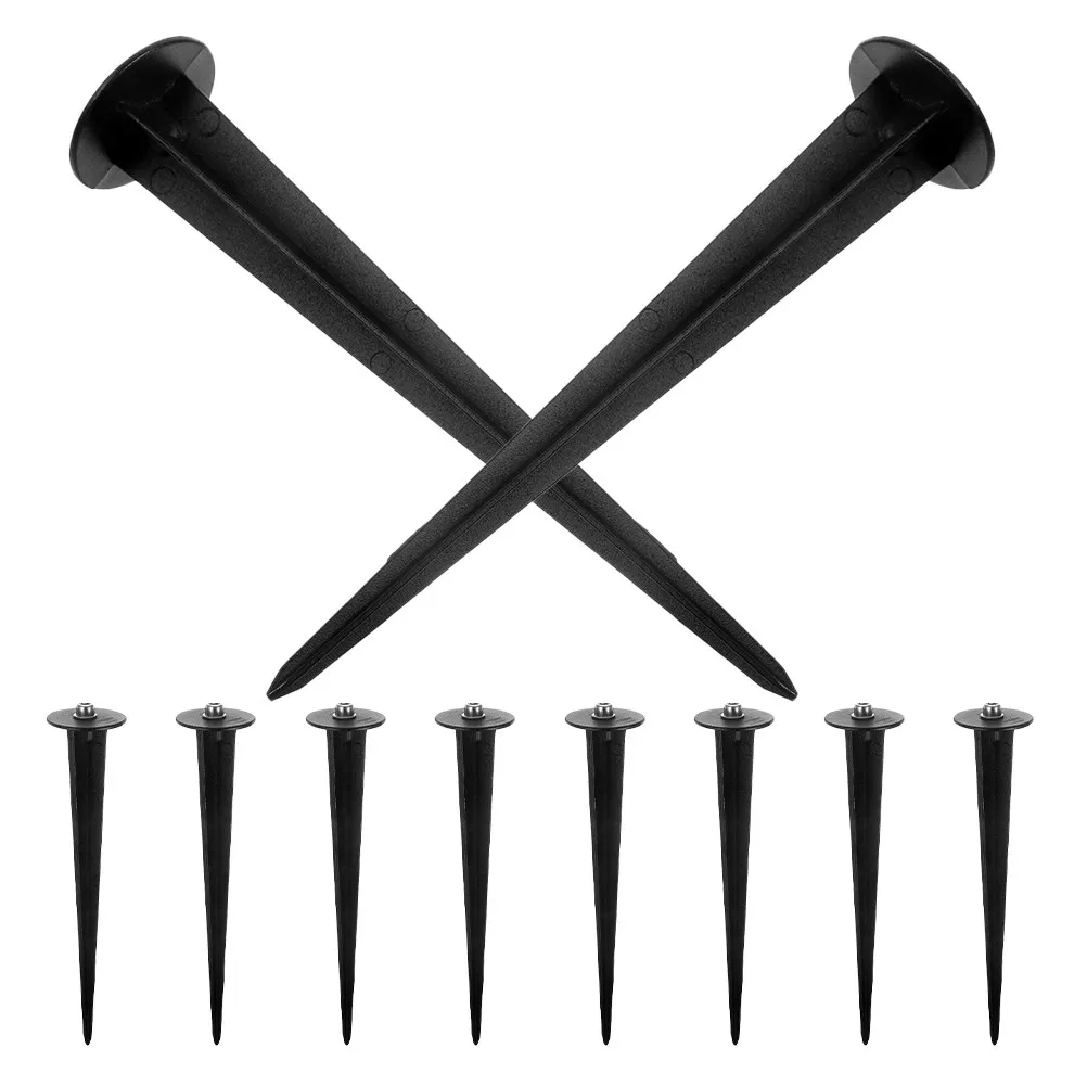 10Pcs Anti Rust Aluminum Ground Stakes for Solar Garden Lights Lawn Path Landscape Lighting Replacement Spikes Easy to Insert