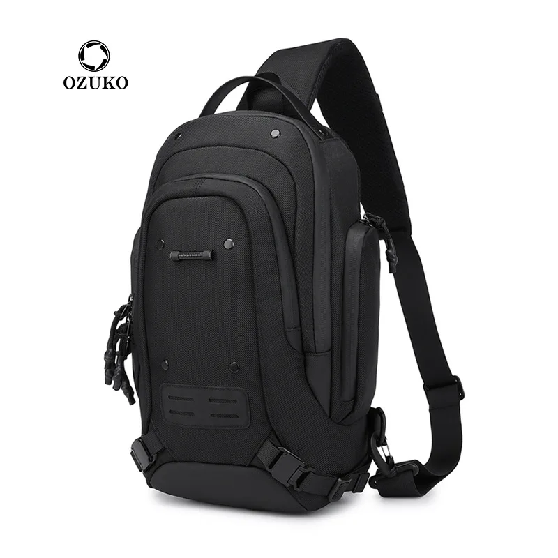 Oxford fabric durable men's chest bag with multiple pockets, large capacity, waterproof, portable and high-end men's bag