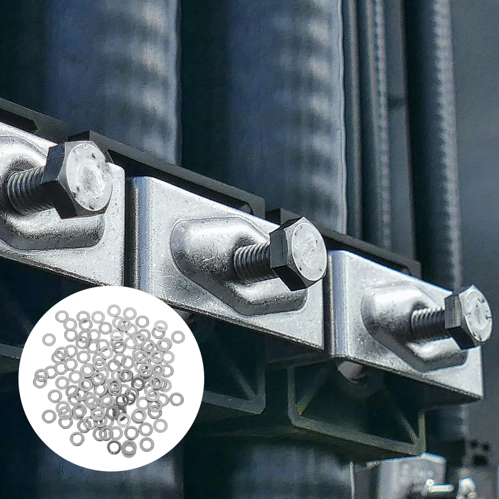 

125Pcs Stainless Steel Flat Washers - Round Metal Washer Assortment Set for Bolts Screws Hardware Repairs DIY Projects