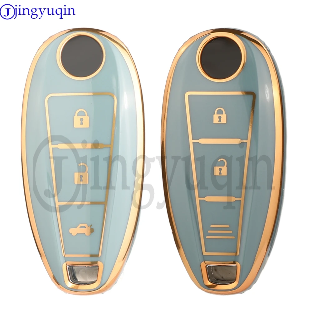 jingyuqin TPU Remote Car Key Case Fob For Suzuki Baleno Ertiga Ciaz Ignis Kizashi Swift SX4 S-cross Vitars Remote Car Accessorie