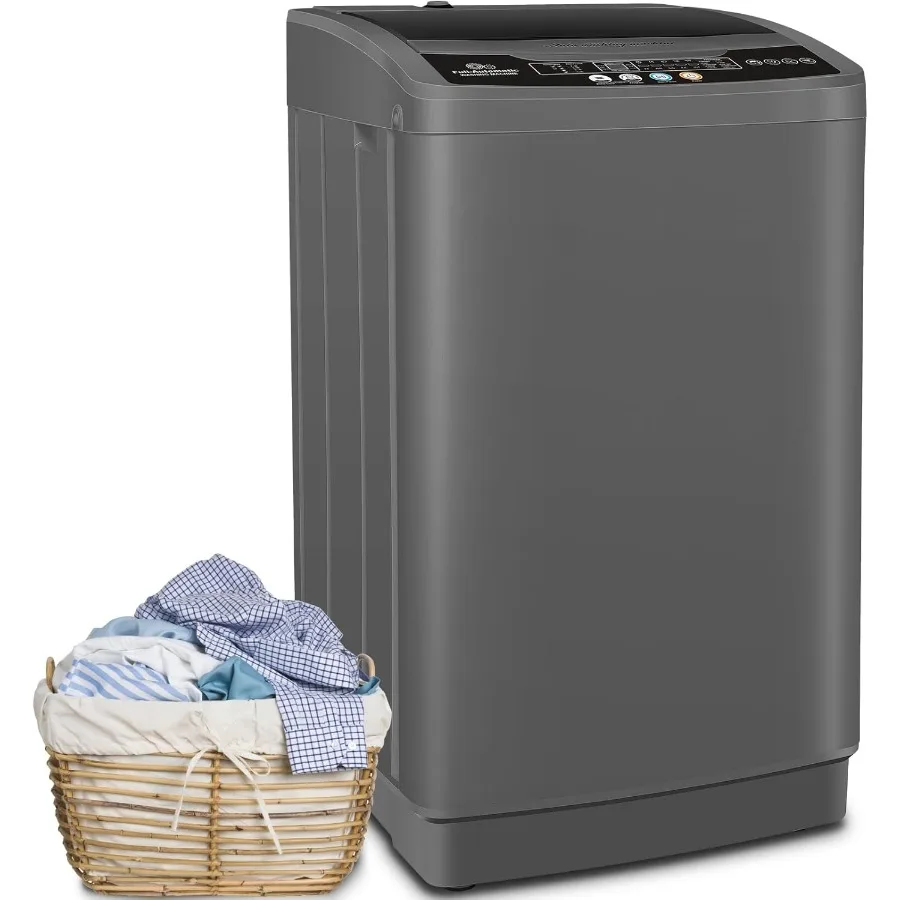 

Portable Washing Machine 20Lbs Capacity Full-Automatic Portable Washer with 2.8Cu.ft Washer and Dryer Combo Drain Pump LED Disp