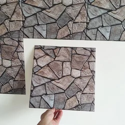 5PCS 10PCS of Stone Pattern Self-adhesive Wall Stickers,Peel And Stick,Waterproof and Easy to Clean,PVC,Home Wall Decoration