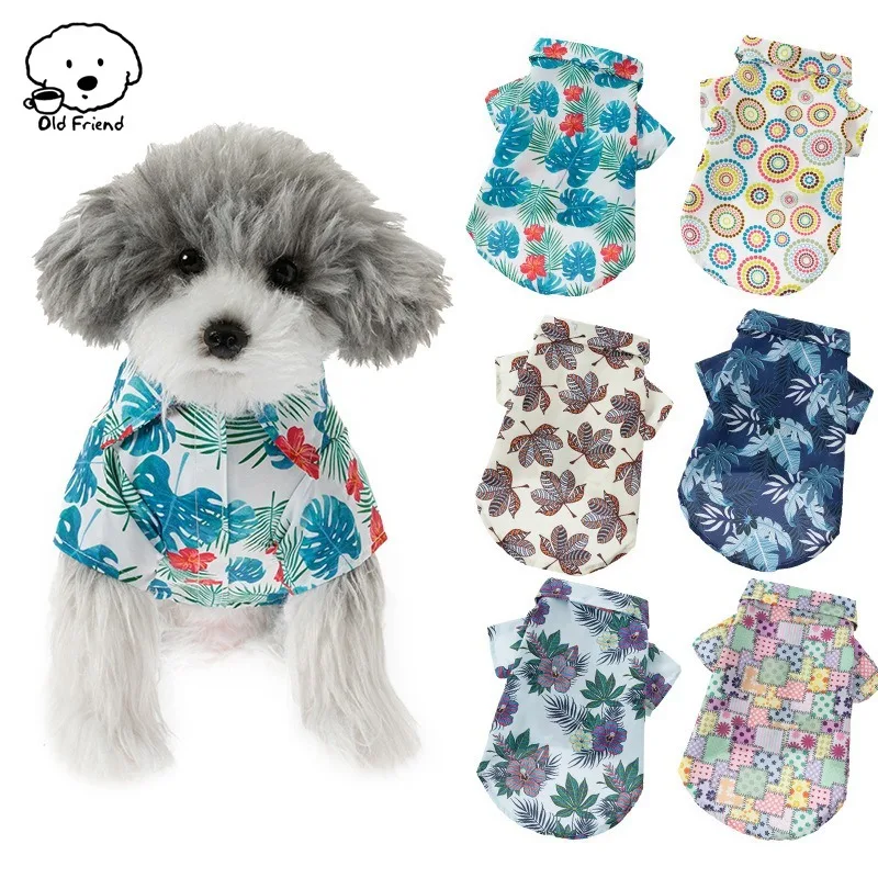 Hawaiian Style Dog Shirt Summer Pet Dog Clothes for Small Medium Dogs Puppy Clothing French Bulldog Pomeranian Pets Outfits