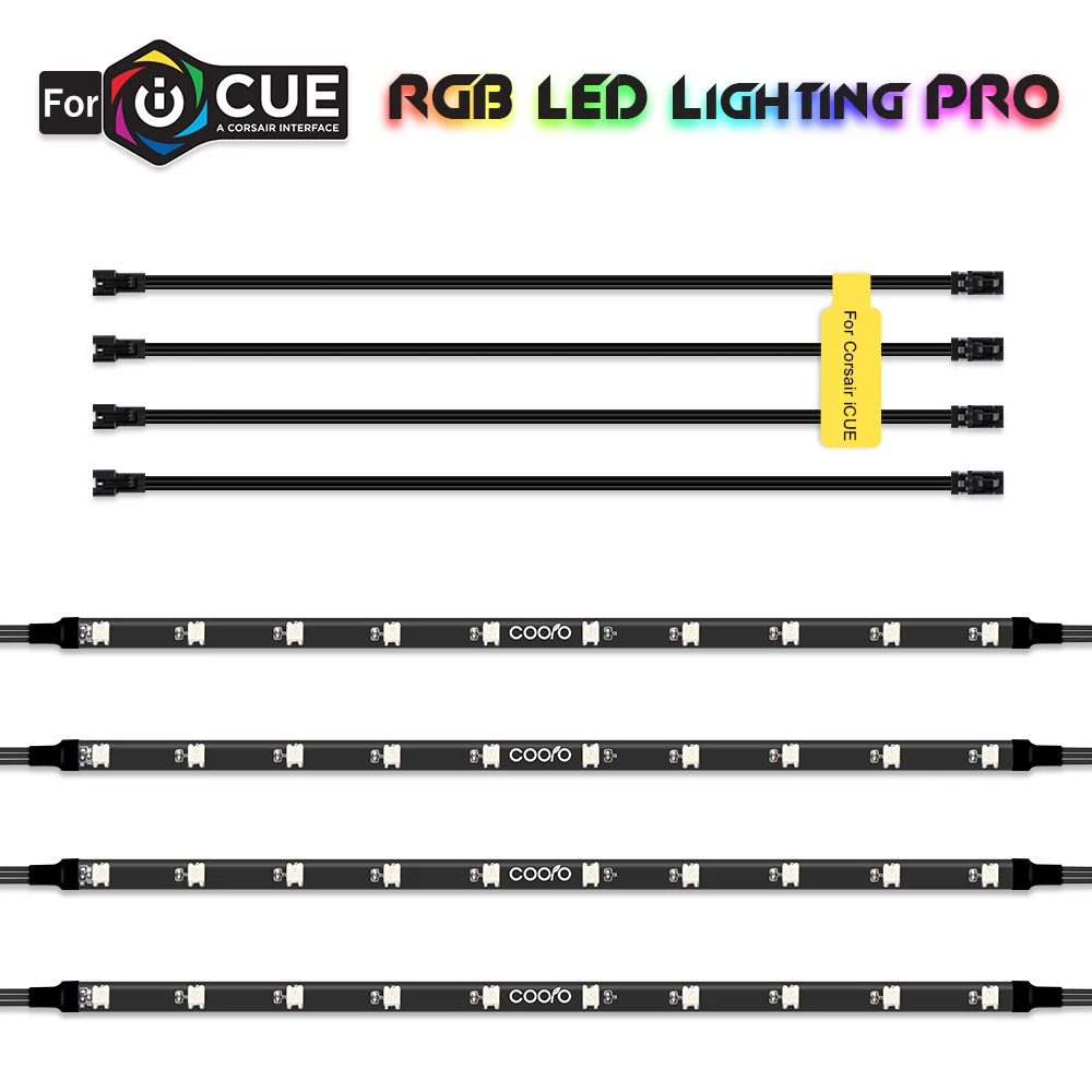 

COOLO For Corsair iCUE RGB LED Lighting PRO Expansion Kit, PC Case LED Strips,need Corsair Lighting Node PRO Commander PRO