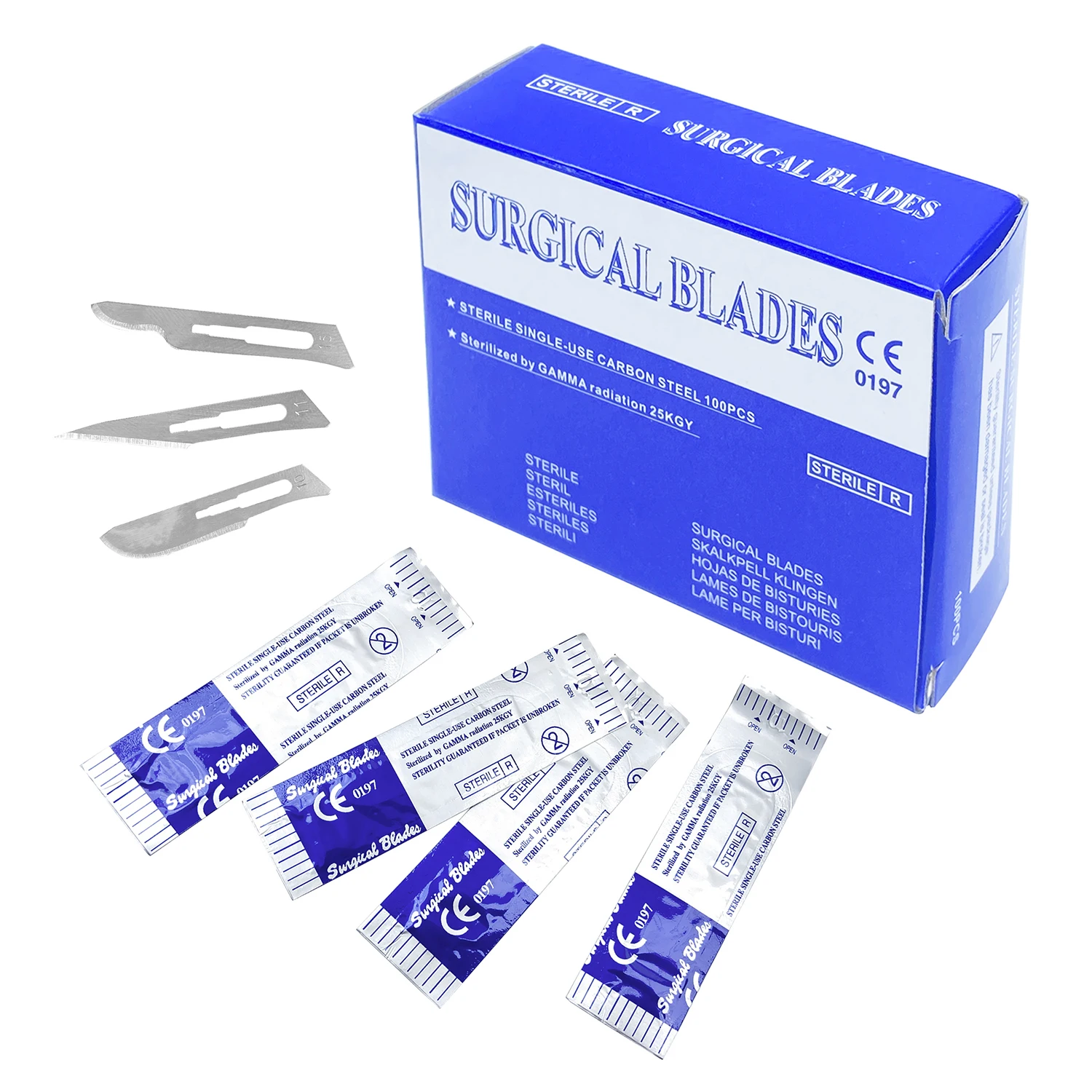 100pcs/Box JOLANT Dental Surgical Scalpel Sterilized Blades Carbon Steel Size 10# 11# 15# Optional