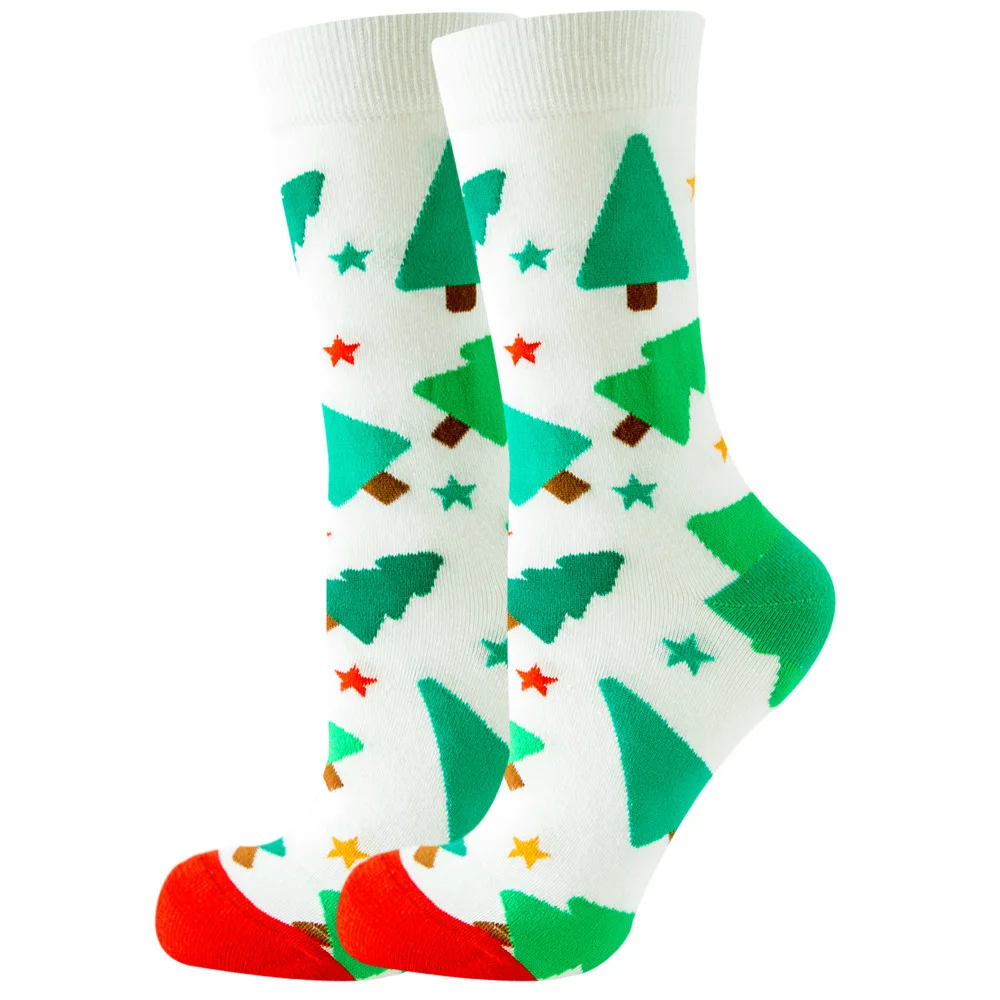 Merry Christmas Socks Women's Christmas Socks Interesting Santa Claus Snowflake Elk Cotton Crew Men's New Year Interesting Soken