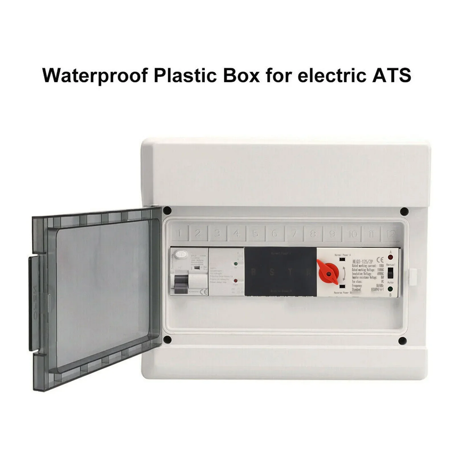 Dual Power Automatic Transfer Switch AC110V 100A 35mm Rail Mounting 2P ATS Generator Transfer Changeover Switch