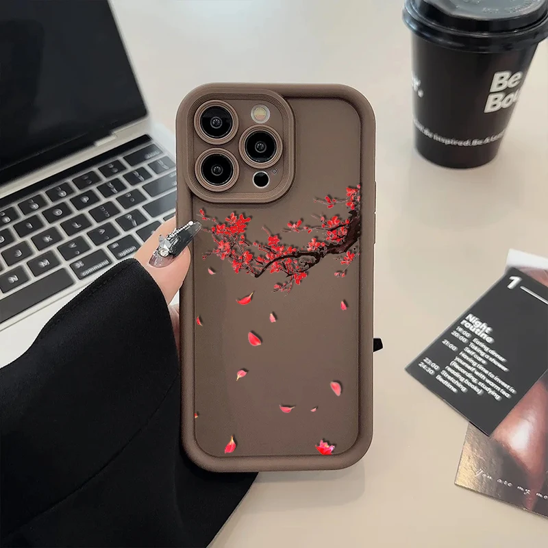 Japan Cherry Blossoms For iPhone 15 14 13 12 11 Pro Max XS Max X XR 7 8 Plus 6S Eye Ladder Phone Case