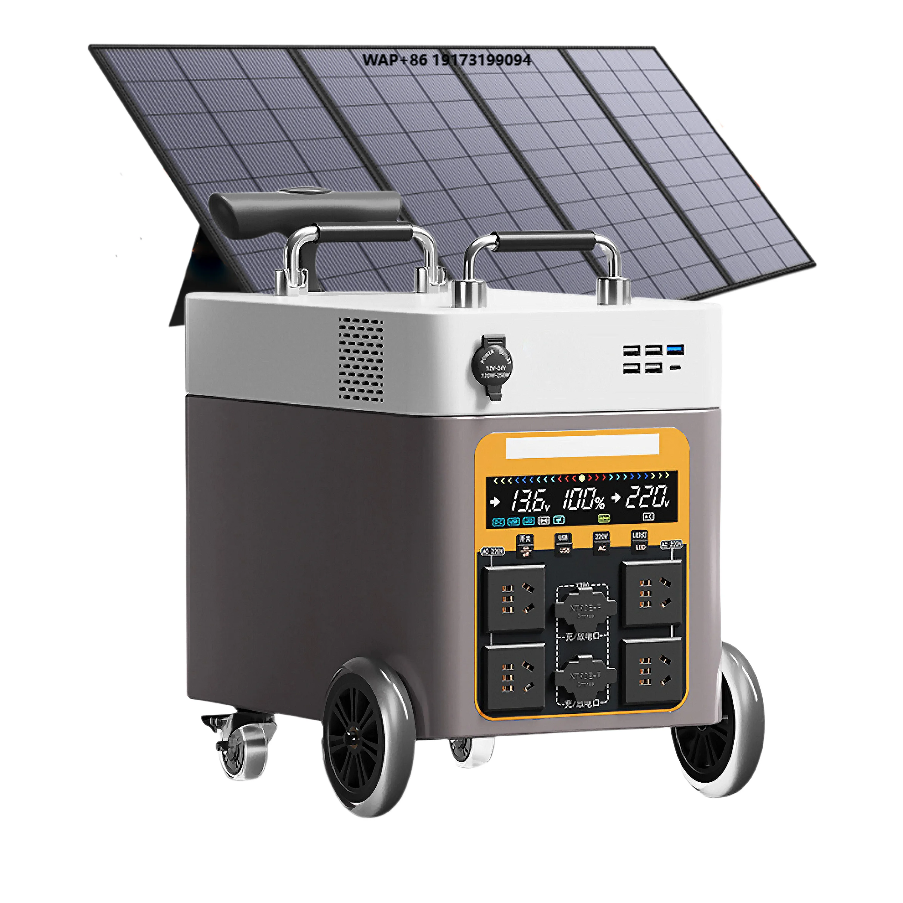 20KWh Large Capacity Outdoor Emergency Portable Station Solar Panel Gas LiFePO4 Battery Controller Pure Sine Wave Jump