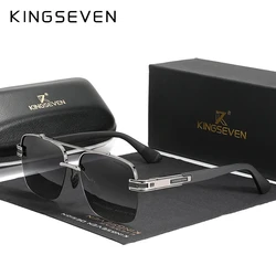 KINGSEVEN Fashion Half-frame Sunglasses Men Polarized UV400 Glasses Women Square Large Frame Luxury Anti-glare Driving Eyewear