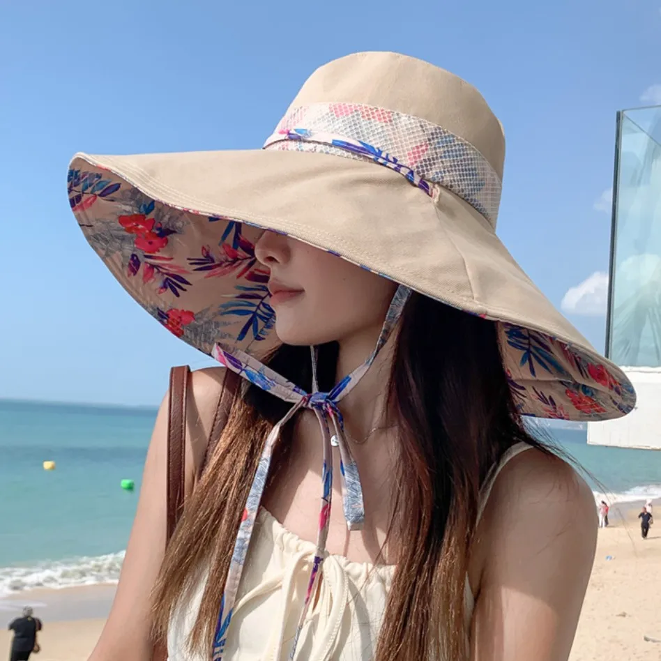 Ladies\' Summer Hat Fashionable Printed Fisherman Hat For Women At The Beach For Sun Protection In Summer A Large Brimmed Beach