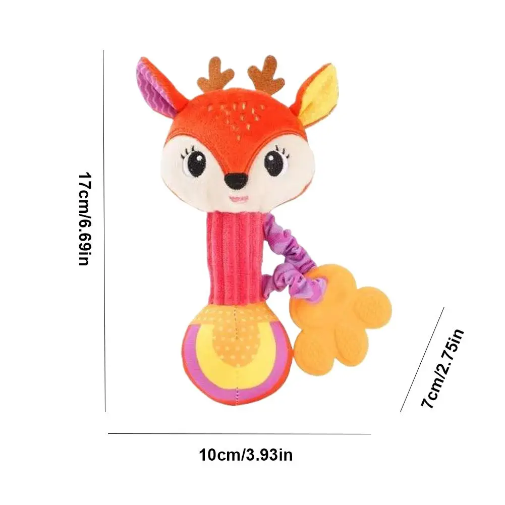 Plush Toy Teether Baby Rattles Soft Stuffed Animal Cloth Rattle Ball  Training Educational Sensory Toys