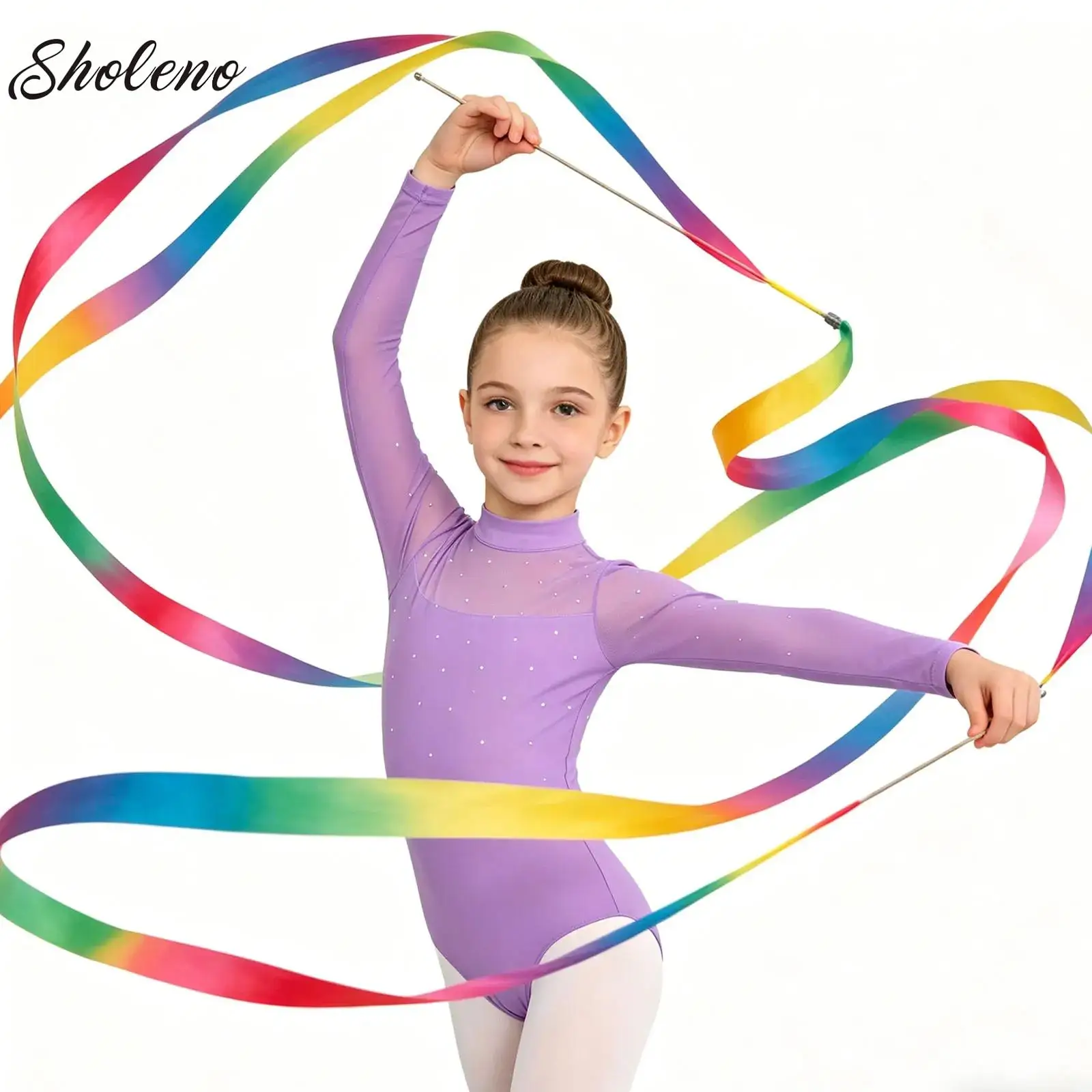 

Teens Girls Long Sleeve Leotard for Shiny Rhinestone Gymnastics Leotard Keyhole Back Dance Ballet Bodysuit Stage Performance