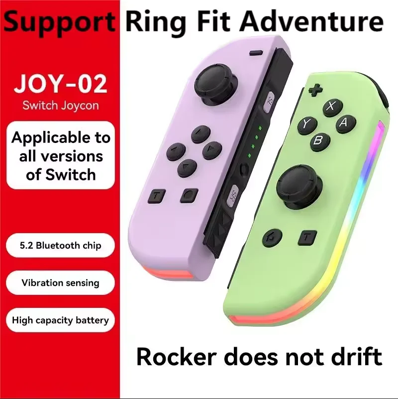 Joypad Gamepad Supports dual motor vibration with RGB light effect for one click continuous emission, supports switch/switchOLED