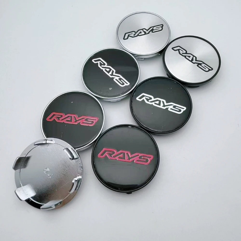 4 teile/satz 54mm 49mm RAYS Logo Emblem Abzeichen Auto Rad Mitte Kappen Radnabe Mitte Staub Abdeckung Felge radkappen Auto Styling Zubehör