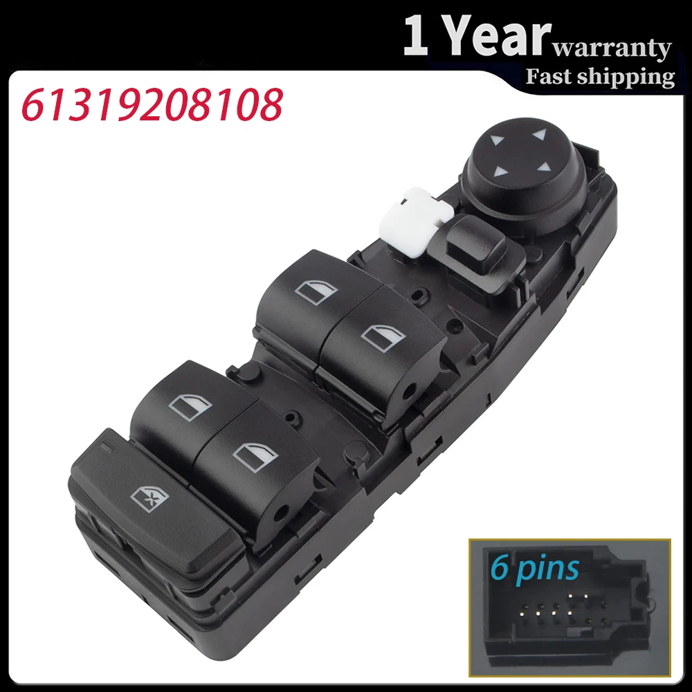 6 Pins Power Master Window Switch Control Lifter Button for BMW f20 f45 f10 f11 f30 f31 f25 f15 Car Accessories 61319208108