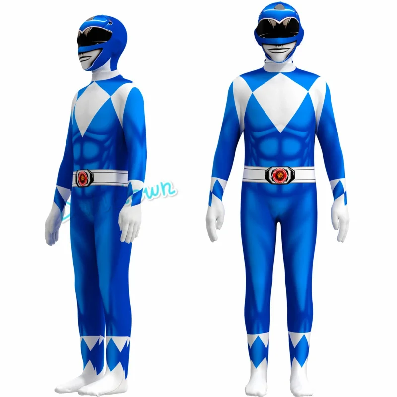 Fantasia Power Samurai Rangers przebranie na karnawał dorosłe dzieci Morpher Mighty Morphin maska superbohatera kombinezon Zentai garnitur Halloween U