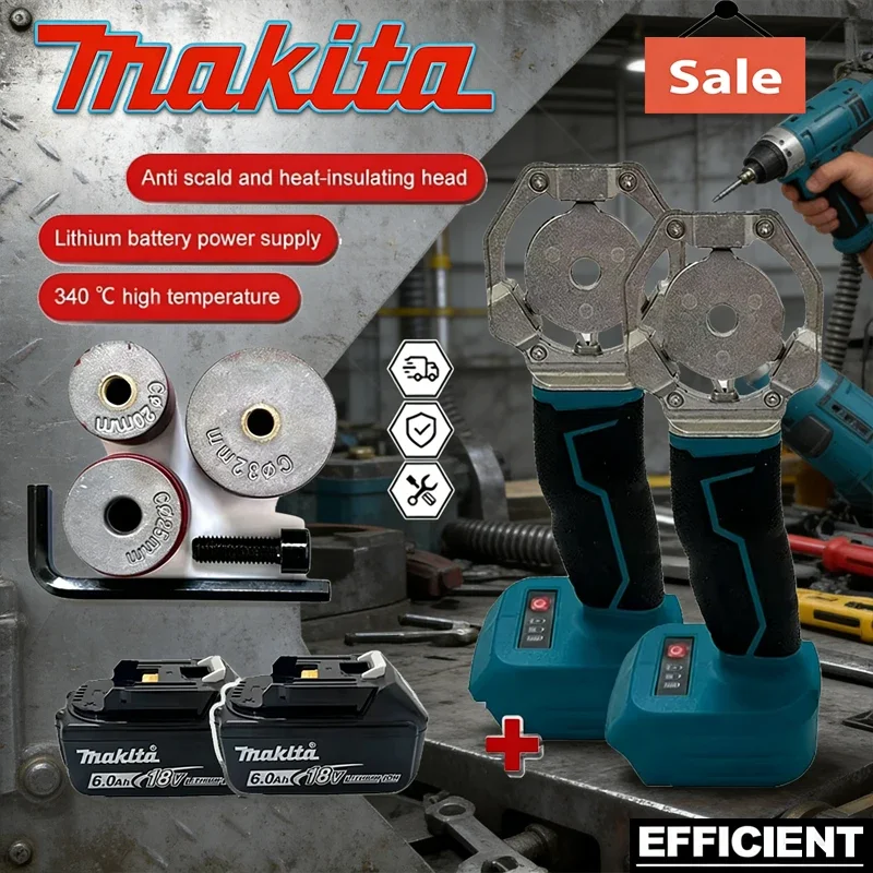 

Аккумуляторный аппарат для сварки труб Makita, паяльник для пластика PPR/PE, для труб из ПП, работающий от аккумулятора 18В