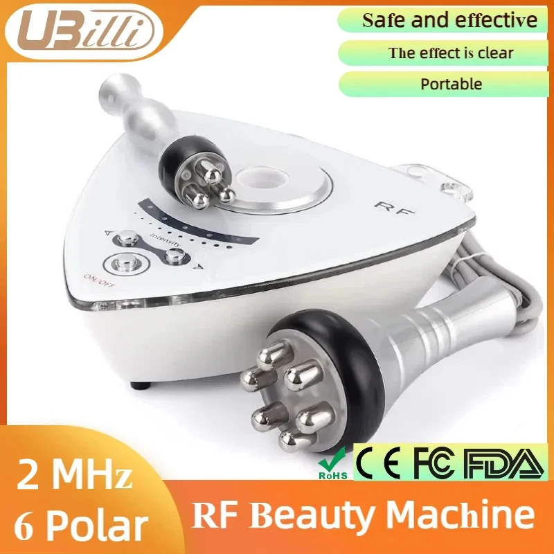 Máquina de belleza RF 6 Polar 5MHz, radiofrecuencia, Lifting Facial, cuidado de la piel, masajeador Facial corporal, eliminación de arrugas, dispositivo antienvejecimiento