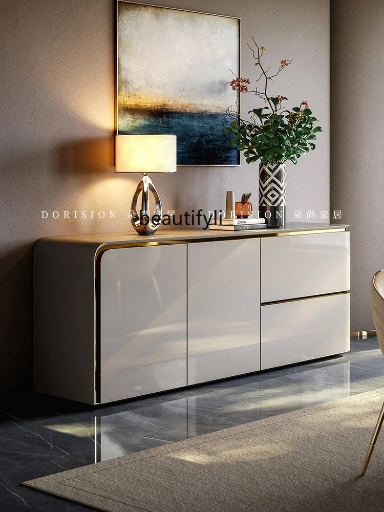 

02Q Light luxury dining side tea storage cabinet Living room decorative side cabinet Multifunctional household storage cabinet