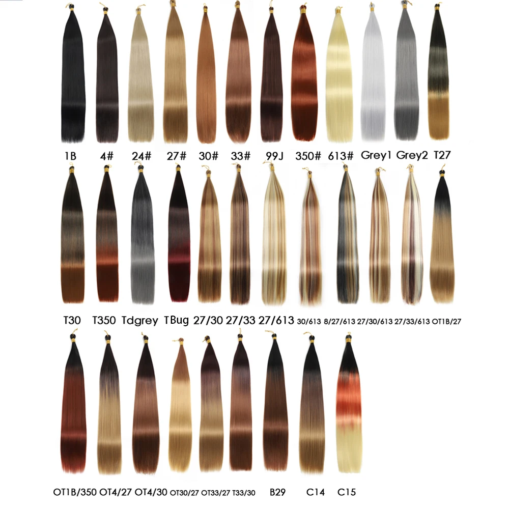 Длинные шелковистые прямые синтетические накладные волосы с эффектом омбре, 24 дюйма, высокая температура, цвет черный, коричневый