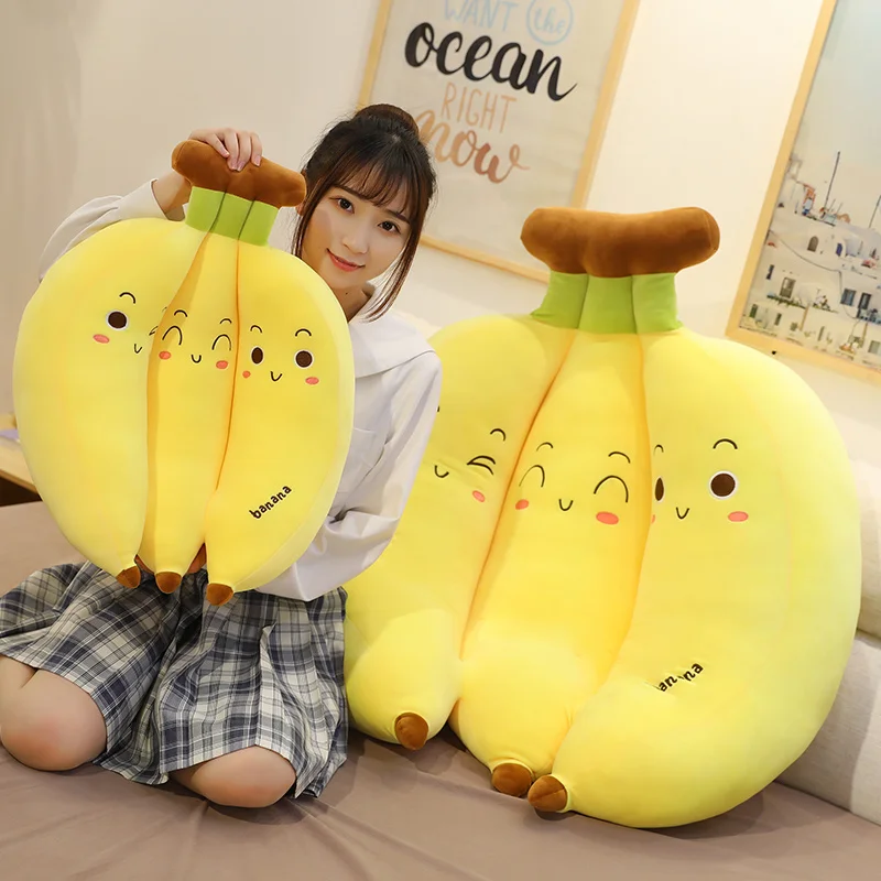 35-70cm Creative Cartoon Banana Plush Pillow Kawaii Soft Sofa Cushion Toy Cute Plush Doll Children Fruit Toys Gift