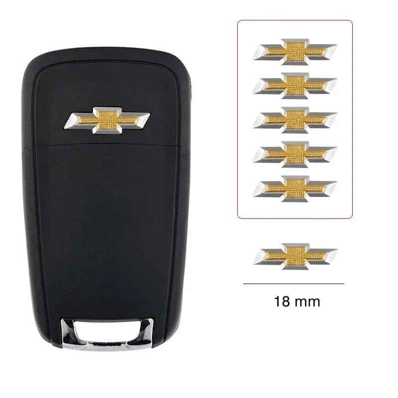 Emblema de chave remota de carro de alumínio 14/18mm, adesivo de botão de rádio para Chevrolet Silverado Impala Malibu Equinox Cruze Tahoe/Suburban