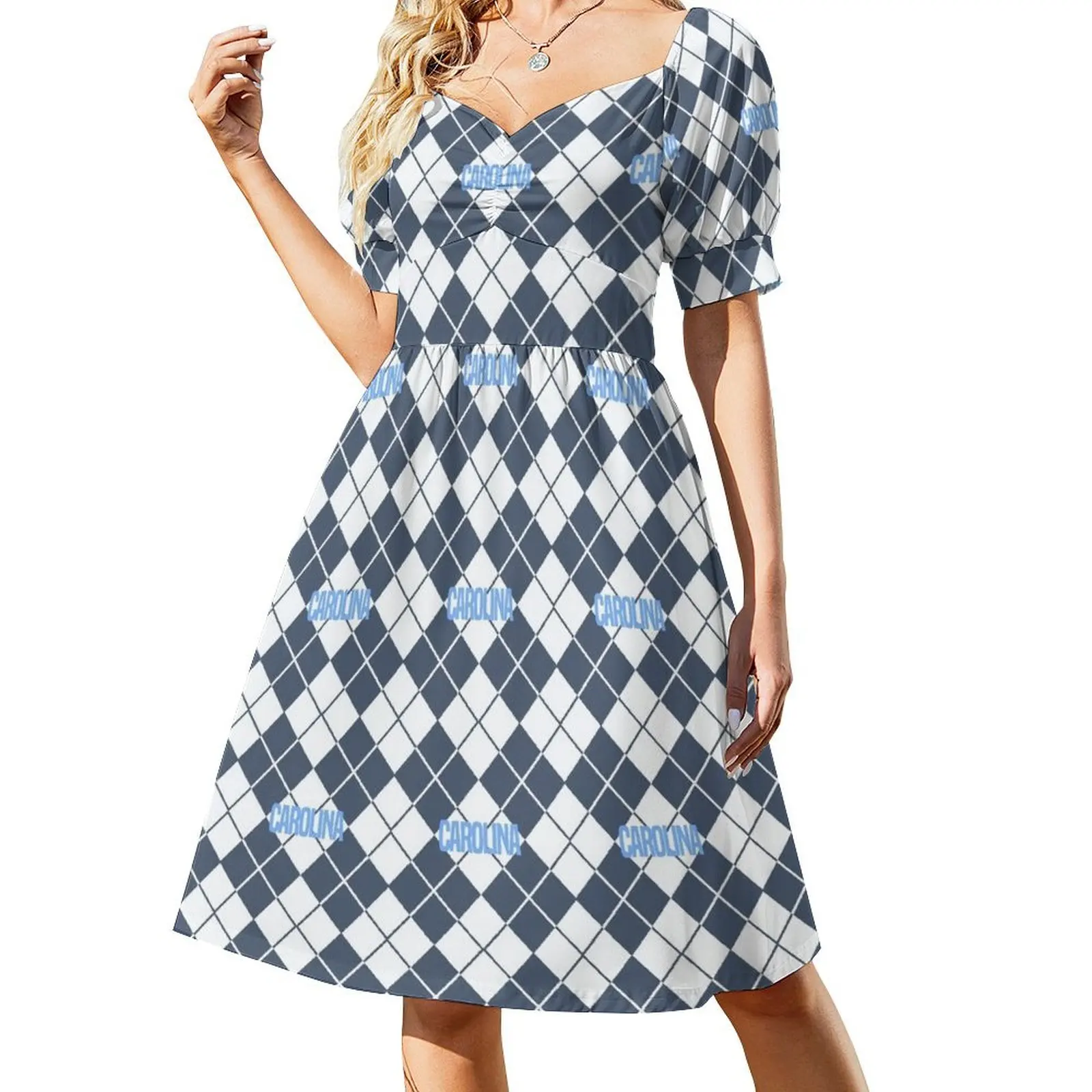 Carolina Argyle Short Sleeved Dress elegant chic wedding evening dresses dresses with long sleeves Dress