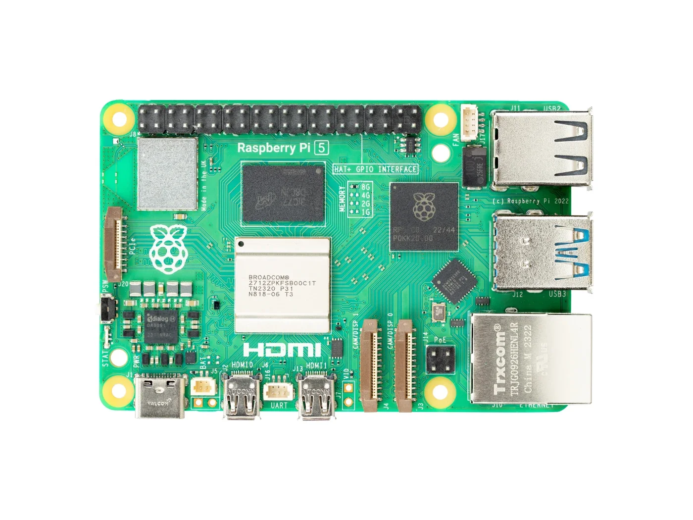 BoMaSRaspberry Pi5 8GB 4GB Dev Board Mini PC High Performance 64-bit Quad-core Arm Cortex-A76 BLE Bluetooth5.0 Embedded System